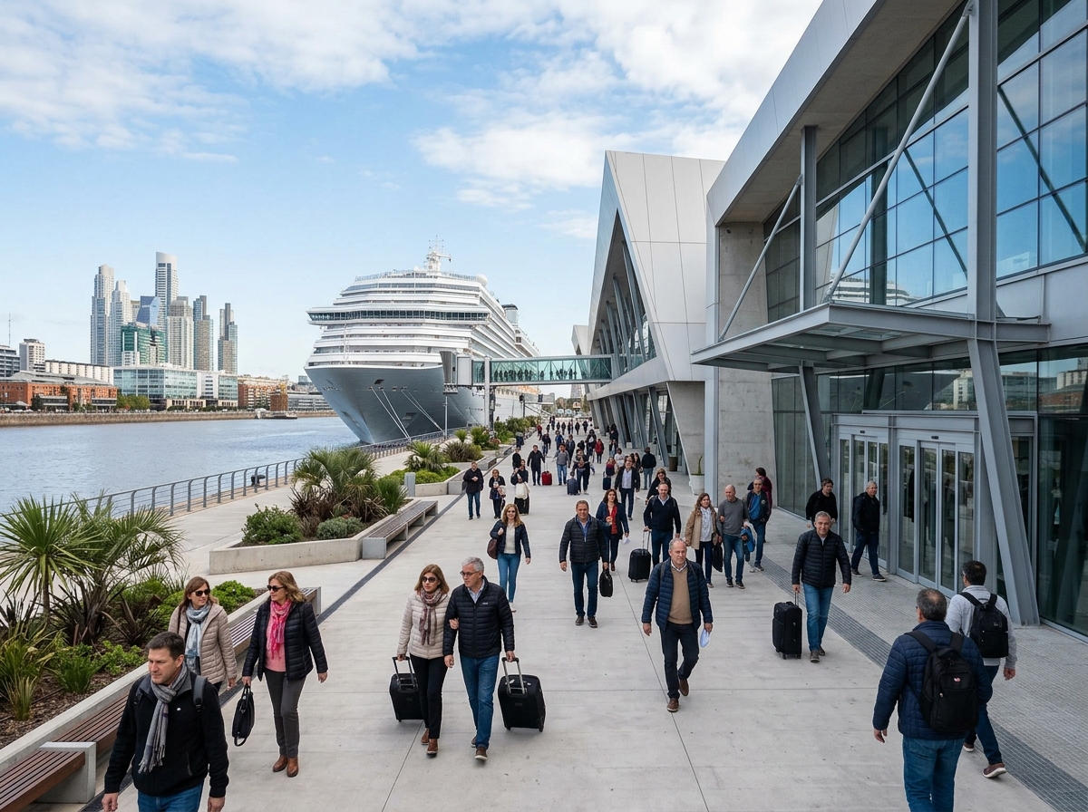 Geometric cruise terminal near the Buenos Aires waterfront